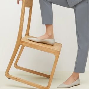 M.M.LAFLEUR The Rowan Flat embossed croc pointy toe grey size 37